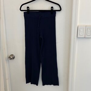 Pink Rose Navy Ribbed Joggers